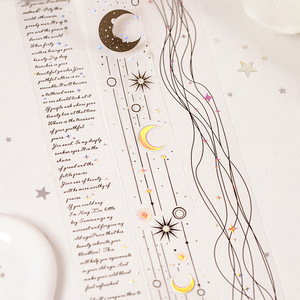 1 Rollo de Cinta Adhesiva Decorativa con Diseño de Cielo Estrellado, Serie Poeta, Material Decorativo <span class=keywords><strong>para</strong></span> Cuadernos Shiso - Product Image 3