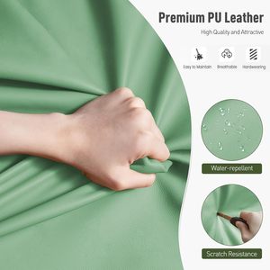 Silla Criss Cross con Reposabrazos Abatibles, Silla de Oficina Moderna de Cuero Verde, Ergonómica, con Patas Cruzadas, Altura Ajustable - Product Image 6