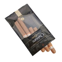 Vente en gros de pochettes à cigares en plastique roulées à la main de 80 g avec fermeture éclair et autocollant, impression en gravure, résistantes à l'humidité