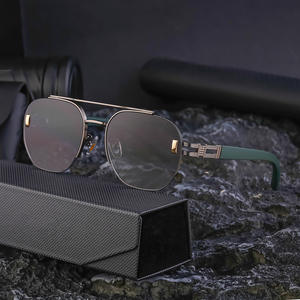 Lunettes de soleil carrées personnalisées pour hommes, verres PC UV400, style Instagram, emballage en boîte WF-5G106 - Product Image 1