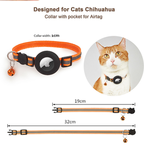 Collar de seguridad para mascotas de nailon reflectante de recarga ajustable para Apple Airtag, funda protectora para perros y gatos de entrenamiento pequeños - Product Image 6