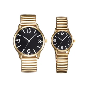 Paar Horloges Populaire Casual Quartz Mannen Vrouwen Horloge Lover Rvs Elastische Band Retro Classic Anniversary Gift