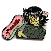 Broche en métal plaqué or avec logo personnalisé, motif nature, épingles de revers en émail dur à paillettes, dessin animé personnalisé, vente en gros
