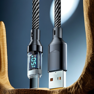 Trong suốt 120W siêu nhanh sạc cáp dữ liệu cho Iphone 15/16 Huawei CC/PD bện máy tính bảng sạc cáp công nghệ cao kỹ thuật số - Product Image 2