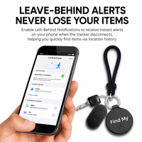 Pelacak Barang Pintar Anti Hilang Bersertifikasi MFi Bluetooth, Bekerja dengan Apple Find My untuk Kunci, Tas, Koper, Pelacakan Hewan Peliharaan