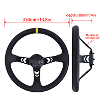 TIYPEOR Volant de course portable en microfibre de 350 mm pour jeux de course, volant universel pour drift