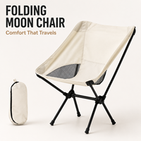 Chaise pliante Moon Chair - Mobilier d'extérieur portable en métal et tissu Oxford pour le camping, la pêche, les voyages, le jardin, l'école et les parcs