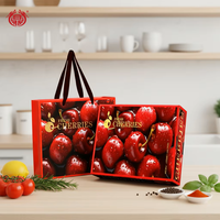 Caja de Regalo de Lujo para Frutas, con Laminado Mate Impermeable, Diseño Cereza, con Bolsa de Transporte, Personalizable, de Alta Gama, para Regalos