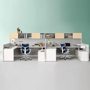 Modern Modular Office Desk Furniture Workstation 2 4 6 Seater Person Office Partitions Table Cubicle Workstation