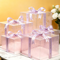 Boîte à gâteau carrée transparente personnalisée, boîte de décoration transparente pour gâteau, boîte d'emballage pour outils à gâteau