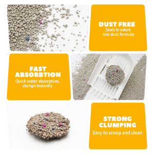 Litière pour <span class=keywords><strong>chat</strong></span> en bentonite parfumée, légère, à faible teneur en déchets, agglomération rapide, sans poussière, fraîcheur longue durée, biodégradable, à prix abordable - Product Image 6