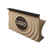 Comptoir de réception moderne personnalisé en bois massif pour hall d'hôtel, bureau, centre commercial, hôpital - Bureau artistique en bois d'hévéa