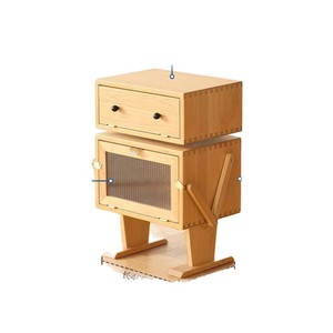 Solid Wood Side <b>Cabinet</b> Cherry Wood 2 Compartments <b>Storage</b> Living Room Bedroom Furniture - Product Image 5