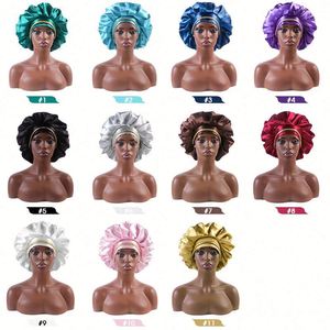 Bonnets en Soie avec Bande Pailletée pour Cheveux Bouclés – Grand Bonnet de Nuit en Satin – Promotion Cadeau - Product Image 3