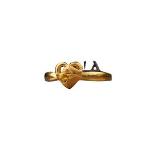 Elegante anillo de mujer de tendencia en forma de corazón de oro sólido de 18 quilates para boda regalo de compromiso fiesta joyería de estilo religioso - Product Image 1