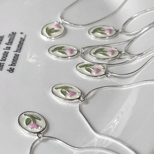 Collar con colgante de flor de tulipán, plata de ley S925, cadena elegante para clavícula, regalo para mujer, joyería de moda - Product Image 1