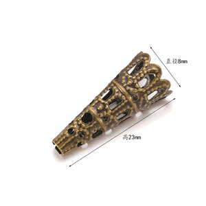 Support de fleur en forme de trompette, 23mm de long, 8mm de diamètre, entretoise en métal pour la fabrication de colliers, accessoires de bijouterie - Product Image 1