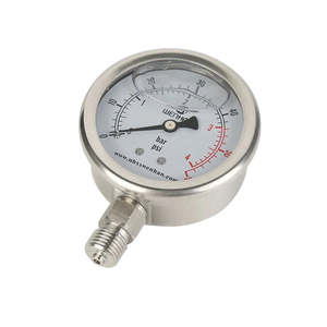 Manômetros de Pressão Preenchidos com Líquido de Aço Inoxidável para Cervejaria <span class=keywords><strong>100</strong></span> <span class=keywords><strong>PSI</strong></span> - Product Image 2