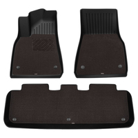 Tapis de sol de voiture VOLD Luxury TPE pour Tesla Model Y - Motif matelassé, ensemble complet (3 pièces), 5 mm d'épaisseur, garantie 1 an