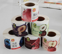 Watergedragen inktprint aardbeien fruit etiket sticker voorgedrukt fruit label zelfklevend productie-etiket voor vers fruit verpakking