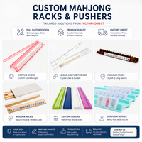 DSP Vietnam Factory - Juego de Mahjong Americano Moderno de Acrílico Multicolor con Soportes Magnéticos y Empujadores para Entretenimiento Familiar de 4 Jugadores