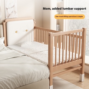 Recinzione di Sicurezza Personalizzabile per Adulti, <span class=keywords><strong>Lettino</strong></span> per Bambini con Sponde Piatte, Letto per Neonati in Faggio Spliced - Product Image 3