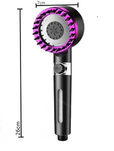 <span class=keywords><strong>Soffione</strong></span> doccia moderna a pioggia bianca per uso bagno con filtro ad alta pressione palmare viola con 3 funzioni - Product Image 3