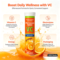 Comprimés effervescents de vitamine C en marque blanche, vente en gros OEM, boisson énergétique d'hydratation sportive, 20 comprimés, certifiés GMP