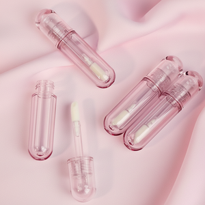 Luxury 6ml Pink Round ABS Lipgloss Tube Bottle with Screw Cap Screen Printing Matte Surface Stickers Empty Cosmetic Packaging - Product Image 3