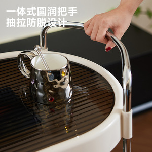 Movable Trolley 3 Floors Four-<b>Wheel</b> Storage Rack For Bedroom And Living Room Snack Toy Organization - Product Image 4