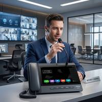 Téléphone IP vidéo intelligent A320i, écran tactile 10,1 pouces, caméra 8MP, 20 lignes SIP, WiFi 5G, BT, PoE Gigabit, conférence 10 participants, Android OS, combiné PTT