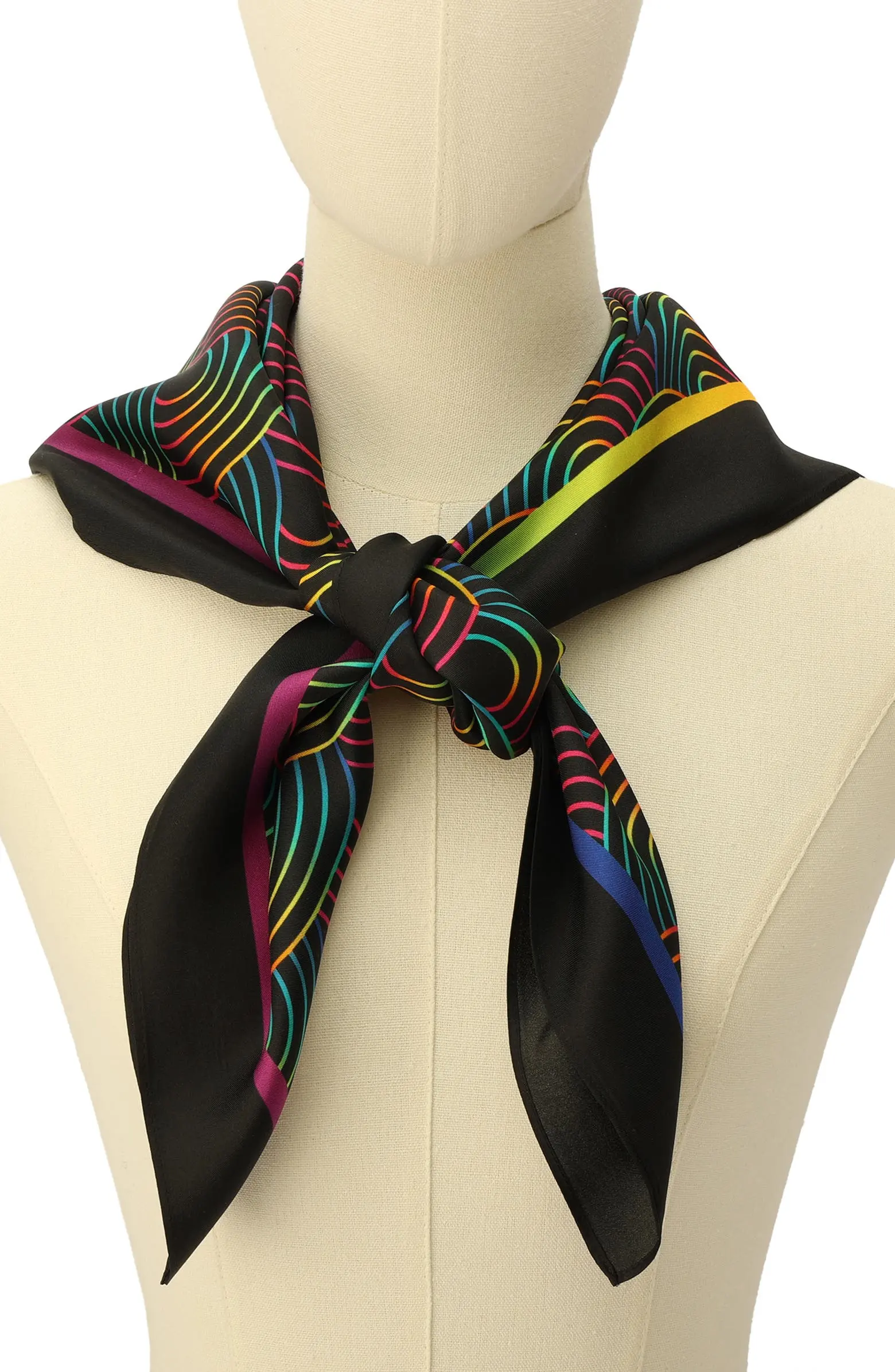 manufacture 70cm small square scarf women silk 2024 spring and summer new polka dot printed satin scarf