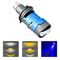 Lampu Proyektor X5 45W Sinar Tajam Merah Biru Devil Eye Putih Amber Lampu Depan Tahan Air untuk Mobil Motor