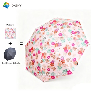 Giveaway Flat Folded Promotional Umbrella With Custom Prints Branded Rain UV Umbrella With Logo Custom Print Order