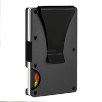 Dompet Kartu Aluminium Ultra Tipis NFC Aman Anti RFID dengan Penjepit Uang, Logo Custom Diterima, Minimalis, Premium, Hadiah