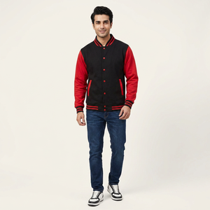 Elegant 100% Cotton Varsity <b>Jacket</b> College Baseball Design Men's Everyday Street Style Fashion Personalised Front Letterman - Product Image 1