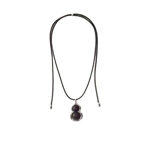 Collier pendentif en forme de gourde noire, en alliage, bijoux unisexes à la mode, longue chaîne pour hommes et femmes, Style rétro - Product Image 5