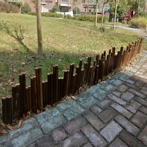 Recinzione <span class=keywords><strong>in</strong></span> Bambù Carbonizzato Anticorrosione, Stile Giapponese per Giardino e Cortile, Basso Divisorio per Orto e Aiuole - Product Image 5