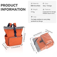 Outdoor Casual 300D Schneeflocke Windel rucksack Hell Bunt Große Kapazität Easy Carry Mehrere organisierte Taschen Gefaltetes Oberteil