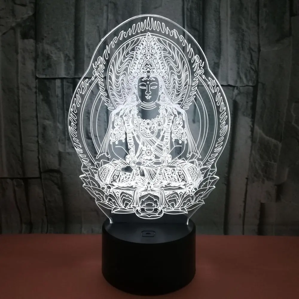 Lampada da tavolo piccola creativa 3d statua di Buddha decorazione a Led lampade da tavolo personalità per soggiorno lampada da tavolo regalo personalizzata