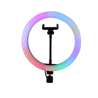 Anneaux lumineux LED RGB circulaires de photographie de 10 pouces, 16 couleurs, à intensité variable, 2022, lumière annulaire 360 avec trépied
