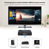 Commutateur HDTV 3x1 pour ABS, 4K 60Hz UHD, Sélecteur Manuel, 3 Ports, Commutateur HDTV Plug & Play, 3 Entrées 1 Sortie pour Home Cinéma