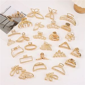 Новые оптовые заколки-крабики для девочек, милые, средние, простые, геометрические, металлические, для женщин - Product Image 1