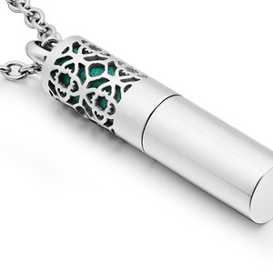 Échantillon gratuit Collier diffuseur d'huiles essentielles en acier inoxydable 316L argenté - Product Image 5