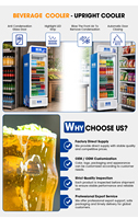 Congélateur vitrine à porte unique, faible consommation d'énergie et silencieux, pour le stockage des boissons dans les buffets d'hôtels et les restaurants