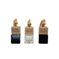 Flacon vide en verre noir de 5 ml pour diffuseur de parfum de voiture suspendu avec bouchon à vis