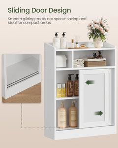 Armoire de rangement mince pour salle de bain, armoire de sol pour salle de bain, organisateur de rangement avec <span class=keywords><strong>porte</strong></span>-papier hygiénique, - Product Image 2