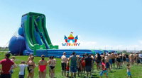 Maison de rebond gonflable commerciale enfants cavalier videur château grand toboggan gonflable jeux de plein air pour adultes