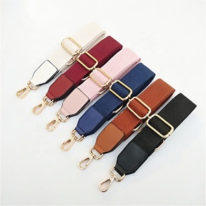 ZONESIN-sangles <span class=keywords><strong>de</strong></span> <span class=keywords><strong>sac</strong></span> réglables en coton avec extrémités en <span class=keywords><strong>cuir</strong></span> <span class=keywords><strong>de</strong></span> couleur unie - Product Image 1