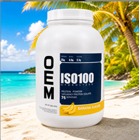 Protéine de lactosérum isolée en poudre, marque privée, pour adultes, récupération musculaire après l'entraînement, supplément énergétique, 20-29 g de protéines, saveur banane naturelle